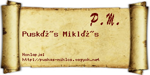 Puskás Miklós névjegykártya