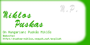 miklos puskas business card